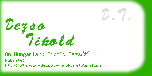 dezso tipold business card